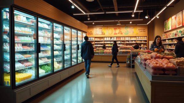 Aménager un magasin alimentaire autour de sa vitrine frigorifique